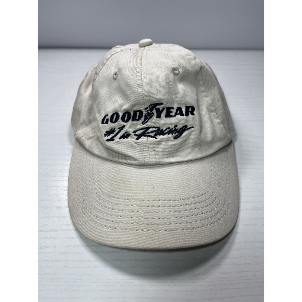 Vtg Goodyear #1 Racing Hat Logo Snapback Trucker Baseball Cap